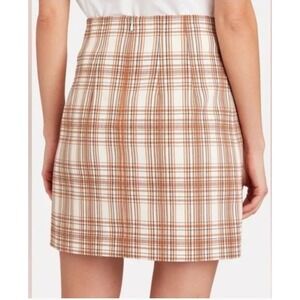 Veronica Beard Roman Plaid Mini Skirt NWT Size 2 White Multi Tweed Cotton Blend